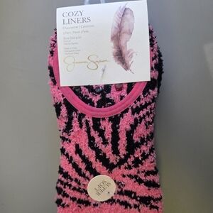 Jessica Simpson Pink and Black Cozy Socks